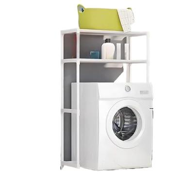 Imagem de Prateleira Organizadora Com Prateleiras Lavanderia Para Máquina De Lavar(2 andar Branco)