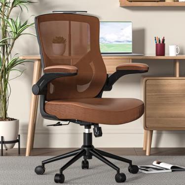 Imagem de CYKOV Cadeira de escritório, cadeira de mesa com encosto alto, altura ajustável e design ergonômico, cadeira de computador para escritório em casa, suporte lombar executivo, acolchoado com apoio de