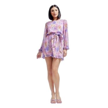 Imagem de Kirsi floral metálico por Dress the Population, Rosa empoeirada multi, XGG