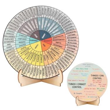 Imagem de QPIXVB Roda de sentimentos, decoração de escritório de terapia, decoração de escritório de saúde mental, roda de emoções, presentes de conselheiro escolar, presentes de saúde mental, presente de