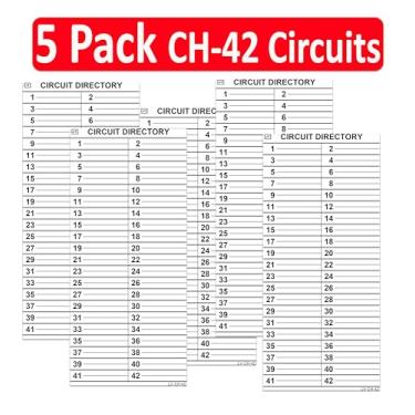 Imagem de Littversions 42 Circuits Vinil Substituição para Cutler Hammer Eaton Disjuntor Elétrico Painel Fusível Etiquetas Adesivos Adesivos CKTDIR Impermeável (pacote com 5)