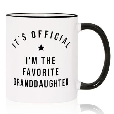 Imagem de Aurahouse Presentes de neta da avó avô, caneca engraçada favorita para neta presentes de formatura de aniversário de Natal para neta de Nana, To My Granddaughters Cup, 325 ml