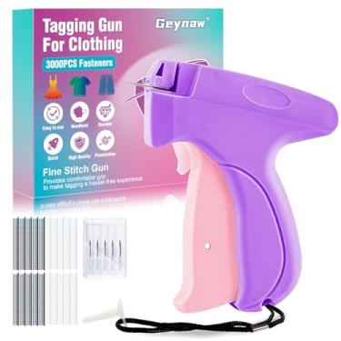 Imagem de Pistola de costura para roupas – Pistola de etiquetagem costurada para roupas, fixador rápido de roupas de mão, kit de costura inclui 6 agulhas, 3000 fixadores (1500 preto e 1500 branco)