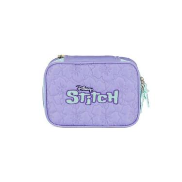 Imagem de Estojo Escolar Box Stitch Disney Luxcel Roxo Rosa 50074, Roxo