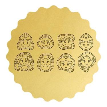 Imagem de Kit 8 Cortadores Cabeça Princesas Cute Fofas - DOCE IMPRESSO, 4,5cm