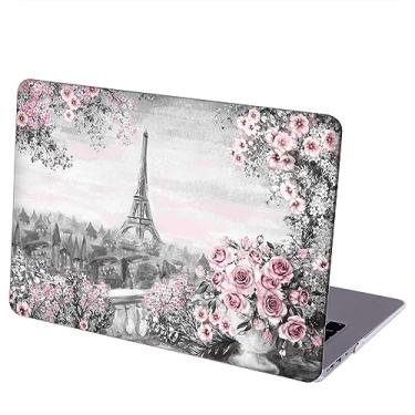 Imagem de MINGDAO Compatível com MacBook Air de 13,6 polegadas capa protetora rígida com capa de teclado (A2681, chip M2, versão 2022) - Torre Eiffel de Paris - MC8377