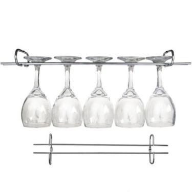 Imagem de 8 Suportes Para Taças Cromado Aramado Adega Bar Vinho 25cm - Nacional