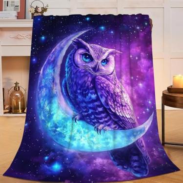 Imagem de Cobertor de coruja, cobertores, flanela, de lã, super macio, aconchegante, felpudo, quente, leve, decoração para amantes de coruja, presentes para meninos, meninas, adultos, homens, mulheres, 101,6 cm