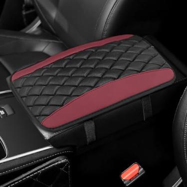 Imagem de Lyxheth Capa de console central de carro, capa de apoio de braço de carro, capa universal de couro à prova d'água, capa de assento de assento protetora, acessórios de decoração de carro confortáveis