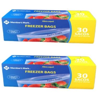 Imagem de Kit 2 Sacos Freezer Bags Fecho Duplo 60un Pequeno