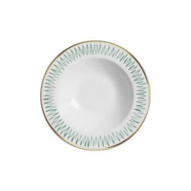 Imagem de Conjunto Com 6 Pratos Fundo Miami Filete Ouro 25Cm - Alleanza Cerâmica