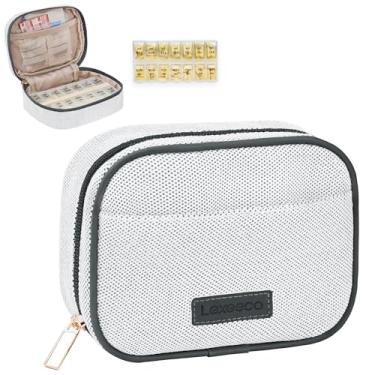 Imagem de Organizador semanal de comprimidos de viagem 2 vezes por dia, estojo para bolsa com porta-comprimidos removível da manhã da tarde, 7 dias, recipiente organizador de medicamentos fofo para medicamentos