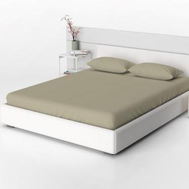 Imagem de Jogo de Cama Acácia Queen Poliéster Liso 3 Peças Caqui - Lux Enxovais