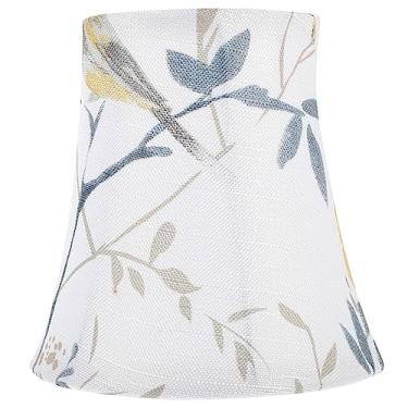 Imagem de DOITOOL Abajur floral: Abajur para cabeceira abajur de tecido delicado simples para abajur de mesa base E27 15 cm capa de luz suave para quarto, sala de estar, decoração de escritório