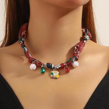 Imagem de Colar de cachecol para mulheres, bandana com berloque, colares de gravata, presentes modernos de amizade para mulheres, presentes de Natal, joias, Medium, Latão, Sem Pedra Preciosa