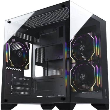 Imagem de Gabinete Gamer Fortrek Clarity Preto Lateral Vidro