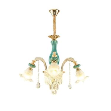 Imagem de Luminária pendente de cristal moderna e minimalista em estilo europeu - Ideal para sala de estar, sala de jantar e quarto (3 lâmpadas)