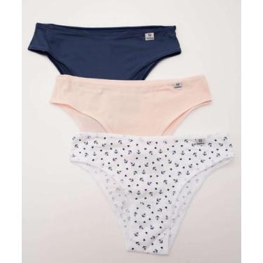 Imagem de Kit 3 Calcinhas Biquíni DelRio-26021, Rosa, Azul, G