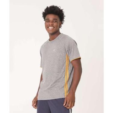Imagem de Camiseta Masculina Fitness Recorte Manga Curta MR-16008, Cinza, GG