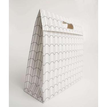 Imagem de Embalagem Presente Sacola Estampa Geométrica Marisa-68057, UN, Branco
