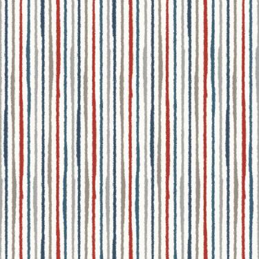 Imagem de Papel de Parede Revoada Listrado Aquarela Azul, Cinza e Vermelho 4425