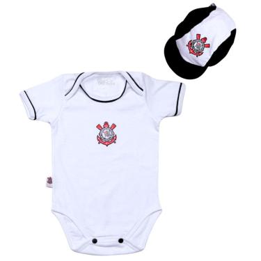 Imagem de Conjunto Bebê Corinthians Com Body e Boné Oficial