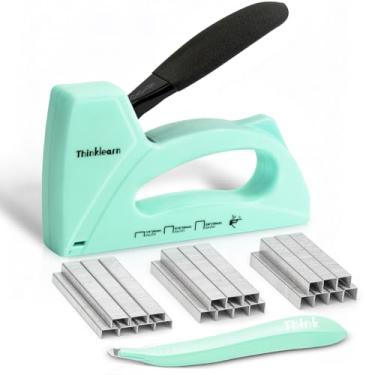 Imagem de Pistola de grampo leve para madeira, pistola de grampo de estofamento para sala de aula com 1600 peças JT21 grampos 1/4, 5/16, 3/20.3 cm e removedor de grampeadores, grampeador de tecido para