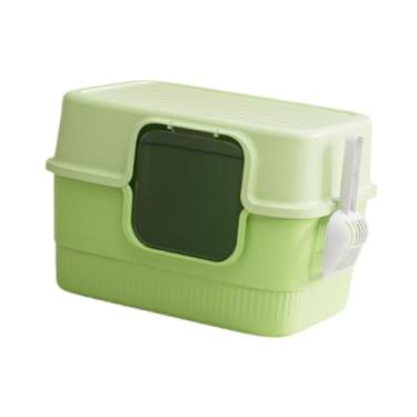 Imagem de Bothyi Caixa de Areia para Gatos Totalmente Coberta, Bandeja de Areia para Animais de Estimação Fechada com Colher, Recipiente de Areia para Gatos, Comadre P, Verde