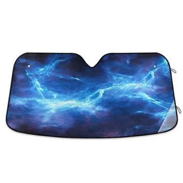 Imagem de ATTX Blue Thunder Cloud Para-brisa Carro Para-brisas 144.8 cm x 80.0 cm Escudo Solar Universal com Proteção UV, Persiana de Janela Frontal Auto Dobrável para Sedans SUVs Caminhões #369