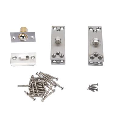 Imagem de Dobradiça de porta oculta de aço inoxidável, rotação de 360 ​​graus, dobradiça pivô, rolamento de carga resistente de 220 libras para portas de madeira, molduras de alumínio,