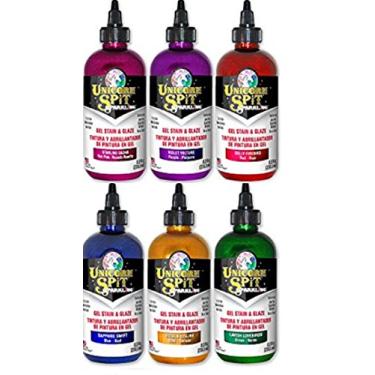 Imagem de Conjunto de 6 cores brilhantes de unicórnio SPiT (236 ml) Swift de safira, Abutre de violeta, Lareira Dolly, Ouro Gosling, Aves de amor lavadas, Sasha estrelado com 4 páginas