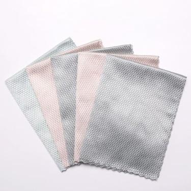 Imagem de 5 Panos de limpeza reutilizáveis – Eficazes para cozinha, espelho, vidro, pratos, telas e janelas de carros, suprimentos de limpeza essenciais de longo prazo, cor aleatória (5 peças)