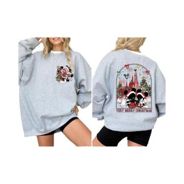 Imagem de Moletom De Natal Do Casal Mickey E Minnie Com Capuz Do Castelo Da Disn