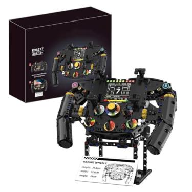 Imagem de Xbrtmbuild Conjunto de montagem de volante de simulador de corrida, carros mecânicos de corrida simulador de jogos tijolos de volante com peças móveis presente para adultos construírem - 833 peças