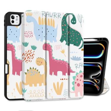 Imagem de MEEgoodo Capa para iPad Pro M5 11 polegadas 2025/M4 iPad Pro 11 polegadas 2024, capa para tablet com suporte de três dobras e porta-lápis e auto despertar/hibernar e capa traseira de TPU macio