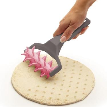 Imagem de Ginfonr Rolo de encaixe de massa, rolo de massa para uso doméstico e na cozinha, ferramenta de ancoragem de pizza para pizza, biscoitos, tortas, pastelaria, pão e crostas