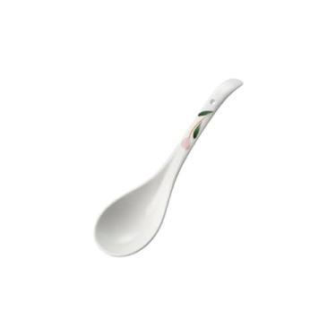 Imagem de Concha de sopa Concha de sopa cerâmica em forma ovo japonês colher doméstica cabo longo 1 peça concha branca(Grande)