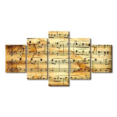 Imagem de Arte de parede para sala de estar, teclas de piano, notas musicais HD impressas em tela, notas musicais, imagens de fundo grunge, pinturas modernas para decoração de casa, moldura esticada embrulhada