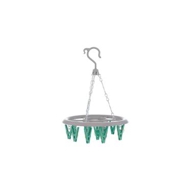 Imagem de Varal Multiuso com 16 Prendedores, Plástico e Aço, 32cm x 22cm, Compacto, para Roupas Íntimas, Capacidade 2kg, Cores Sortidas