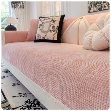 Imagem de SPXMQSS Capas de sofá para sofá, capa de sofá seccional, macia de chenille, capa de sofá de 1/2/3/4 lugares, protetor de móveis em forma de L, capa universal antiderrapante G 30 x 50 cm