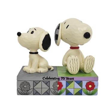 Imagem de Enesco Peanuts by Jim Shore Collection Estatueta Snoopy Vintage e Moderna do 75º Aniversário - Pedra Resina Feita à Mão Pintada Colecionável Peanuts Estatuetas Snoopy Estátua de Decoração de Casa, 12