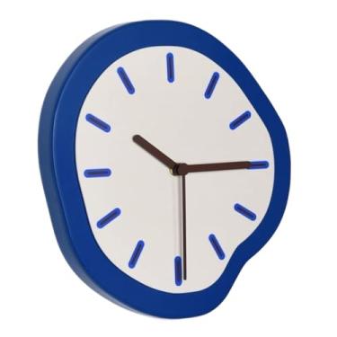 Imagem de Relógio de parede Relógio de parede abstrato azul Klein, silencioso, alimentado por bateria, design versátil para decoração de casa