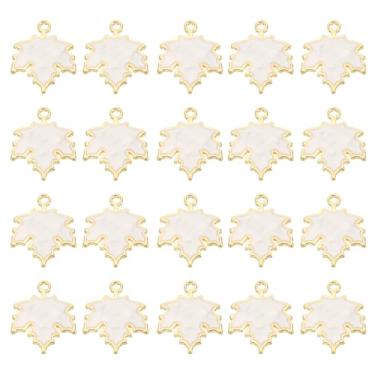 Imagem de PATIKIL Pingentes de folha de bordo, pacote com 20 contas de folha de árvore esmaltadas, berloques de folhas de metal para fazer joias, pulseira, colar, brinco, chaveiro, Zinco, liga de zinco.