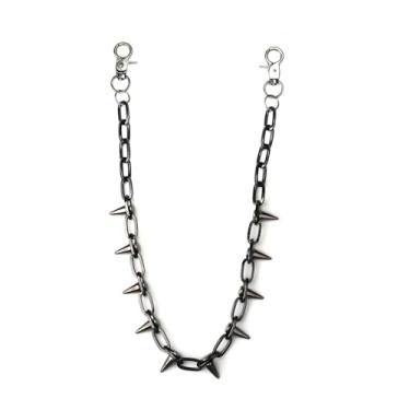 Imagem de SORGERLY Corrente carteira e corrente de calça para homens – Chaveiro punk hip hop bolso jeans motociclista rebite, bolsa gótica, acessórios de bolsa para mulheres, Medium, Metal