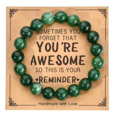 Imagem de Pulseiras de contas presentes para mulheres e homens, pulseira elástica de pedra natural feita à mão, pulseiras de amizade para casais, One Size, Vidro, Sem Pedra Preciosa