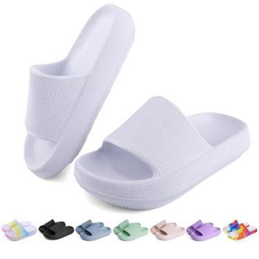 Imagem de OUYADU Chinelos infantis de praia para meninos e meninas chinelos de praia jovens piscina chuveiro EVA chinelos de verão (11 crianças pequenas - 6 crianças grandes), Branco, 13 Little Kid