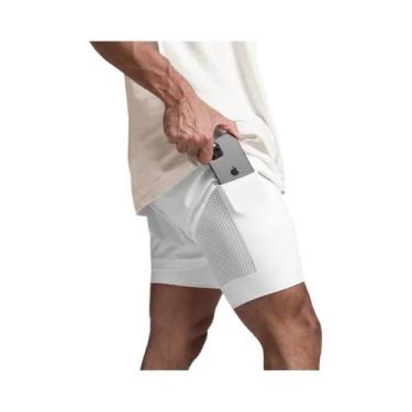 Imagem de Shorts Masculinos 2 Em 1 De Secagem Rápida E Respirável Para Academia,