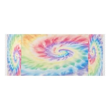 Imagem de Wassud Capas de lavadora e secadora com padrão tie dye, protetor de lavadora com sacos de armazenamento, capa de geladeira à prova de poeira com bolsos para lavanderia doméstica, cozinha, 120 x 55 cm