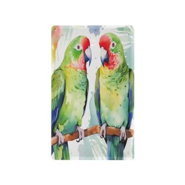 Imagem de Wassud Parrots on Branch Light Switch Cover Plate, 1 capa de tomada em branco, placa de parede, decoração de casa, sala de estar, quarto, decoração