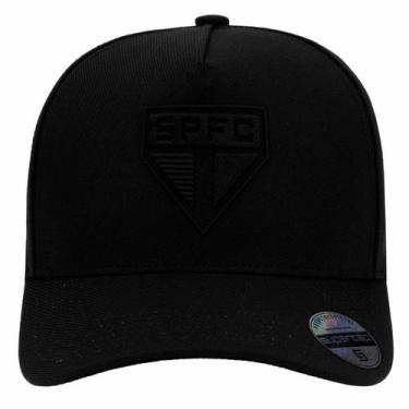 Imagem de Bone São Paulo Preto Aba Curva Ajustavel Licenciado Cor:PretoGênero:Ún